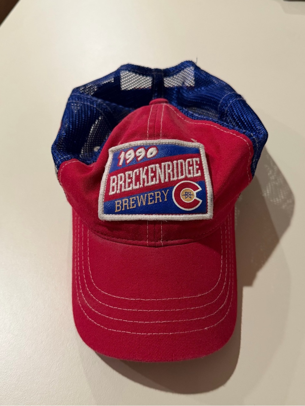 breckenridge Red and Blue Trucker Hat